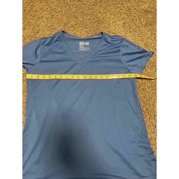 Womens Blue Athletic Dri-Fit V-Neck T-Shirt Size XL - Picture 3 of 5